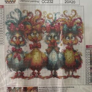 16-8. Colorful Chicken Diamond Painting Kit